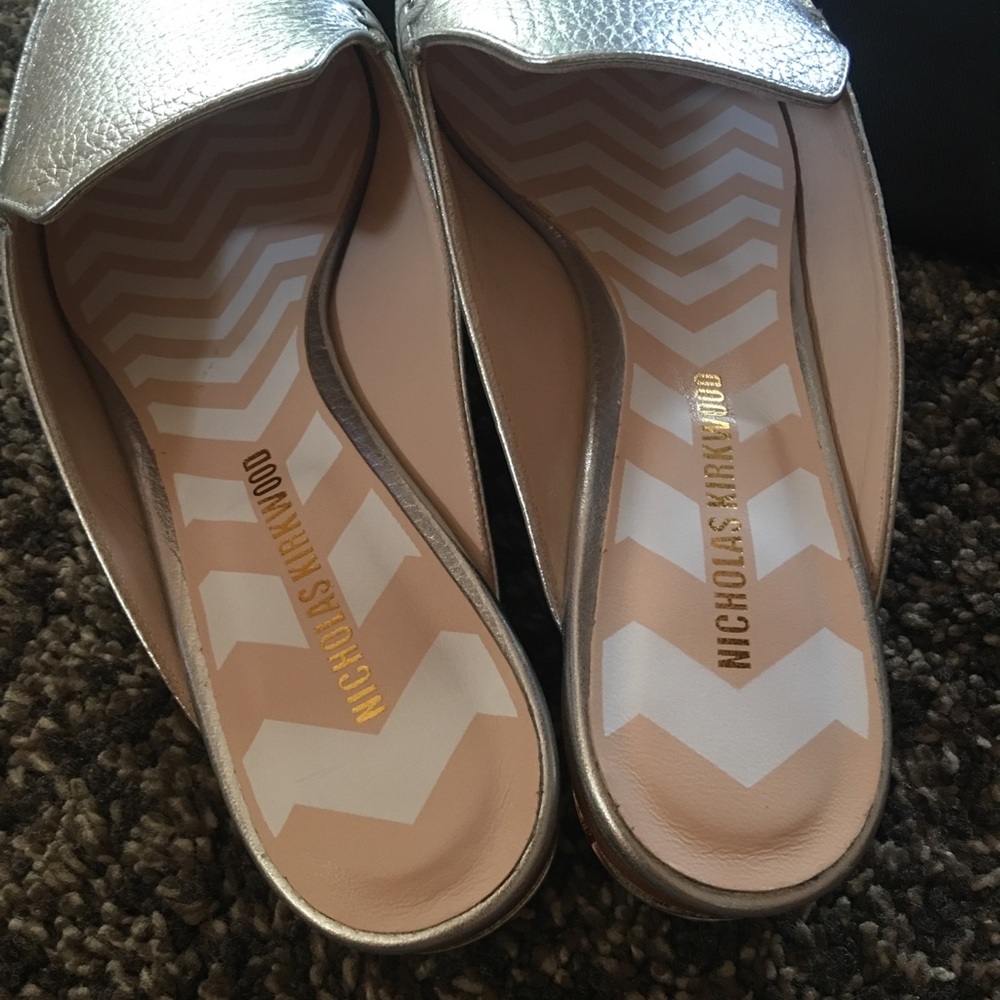 NIB NICHOLAS KIRKWOOD Beya Mules Loafer Silver 39 - Picture 4 of 8